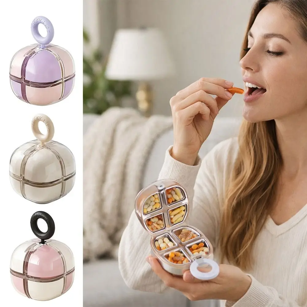 Portable Magnetic Magic Cube Medicine Box Dopamine 8 Grids Pill Organizer Sealed Moisture-Proof Pill Dispenser for Home&Travel