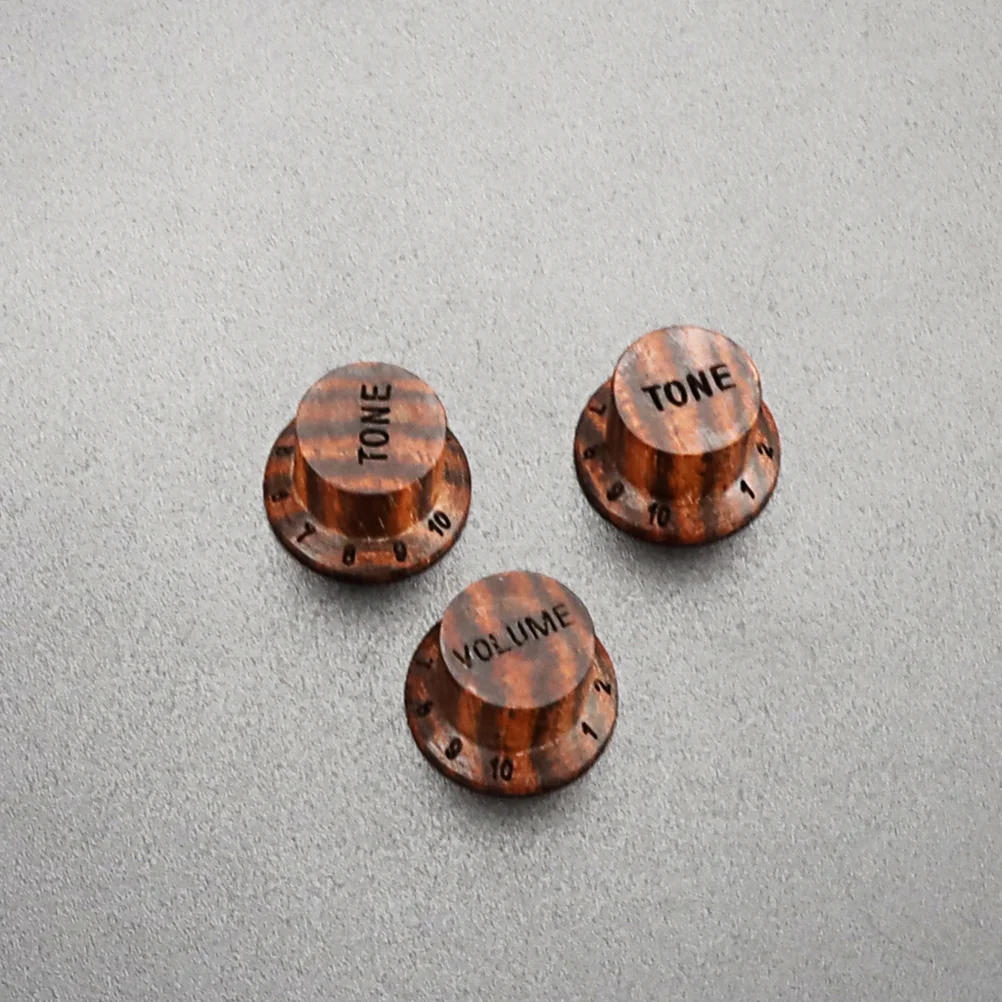 

3 Pcs Bass Guitar Wooden Knobs Accessory Tuning Tone Buttons Control Musical Instrument 24X17X15CM Volume Caps Replacement