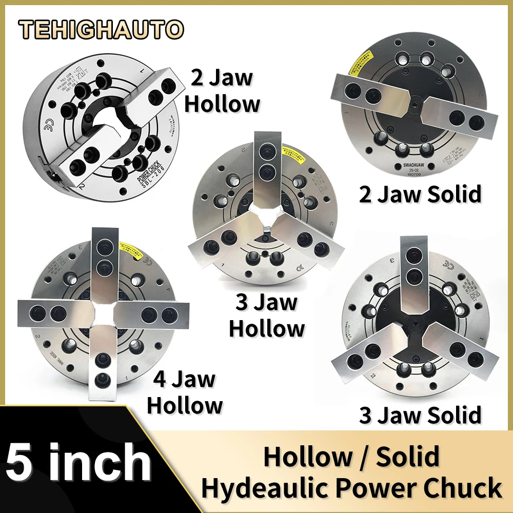 

5 Inch Hydraulic Chuck Cnc Lathe 125Mm 2/3/4 Jaw Auto Centering Power Chuck for Cnc Metalworking Lathe Machining Center