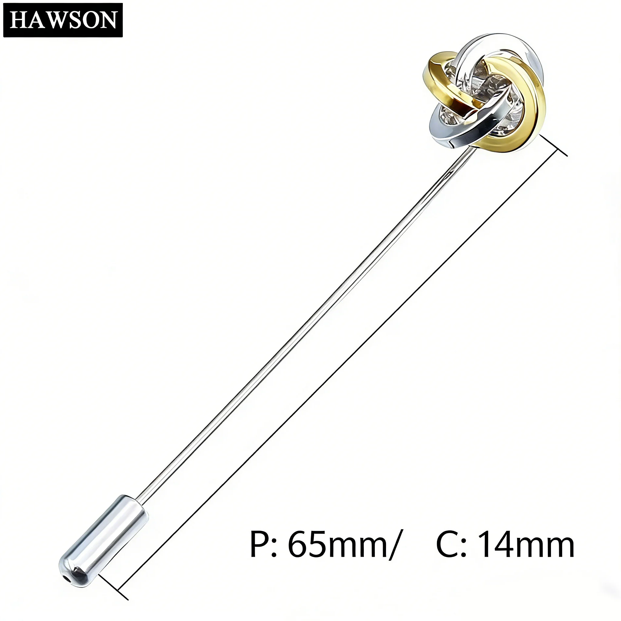 Charms Wholesale Simple Twist Knot Brooches Pins For Mens Shirt Accessories For Wedding and Meeting