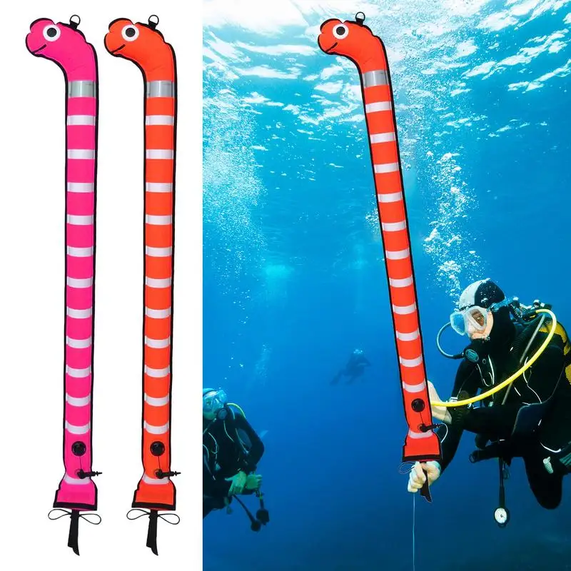 Scuba Divers Marker Buoy Reflective Cartoon Safety Sausage Nylon High Visibility Marker Buoys Cute Diving Accessories For Scuba