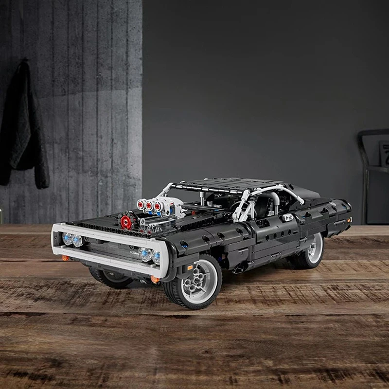 Klocki konstrukcyjne Dodge Racing Car, model do składania, szybki i furjaskowy zestaw dla dzieci, chłopców i dorosłych, prezent, model wyścigówki, zestaw do budowania.
