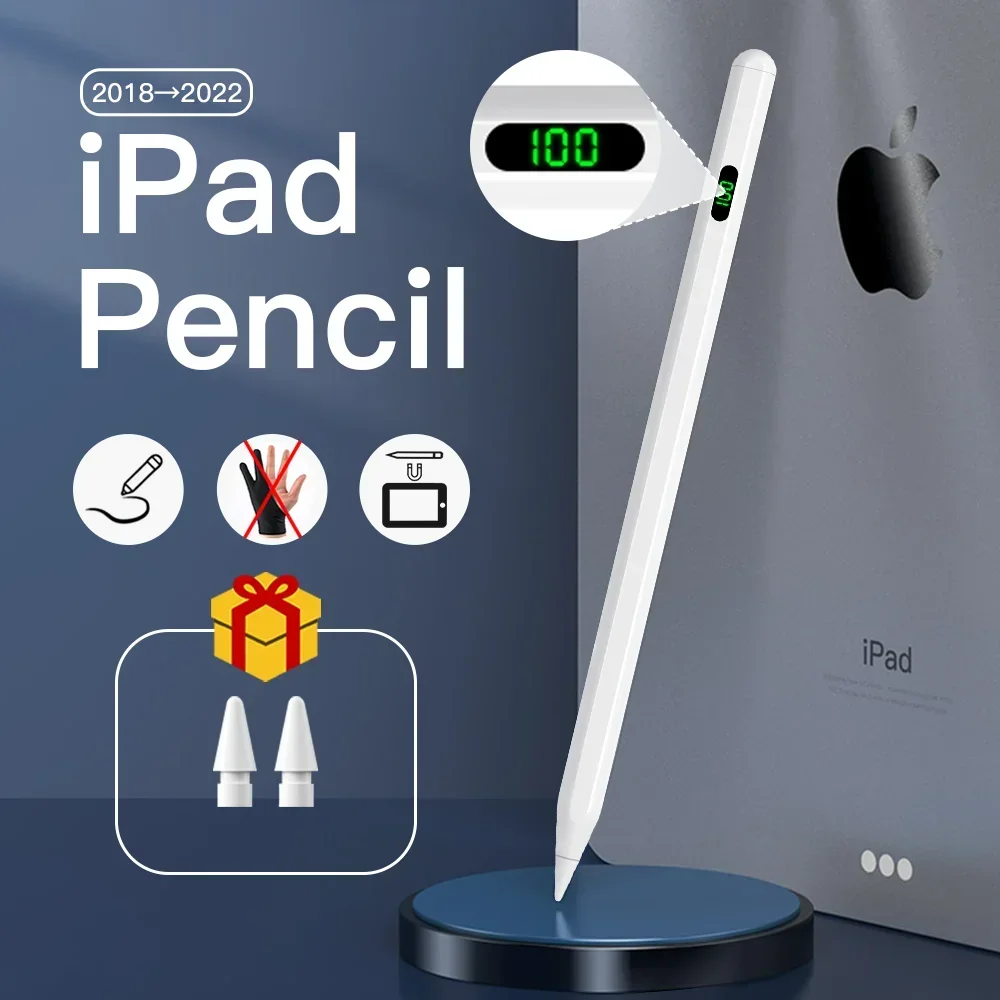 

Для Apple Pencil 1 2 Palm Rejection Tilt ipad Pencil Для iPad Аксессуары 2022-2018 Por Air 4 5 Mini 6 Стилус с мощным дисплеем