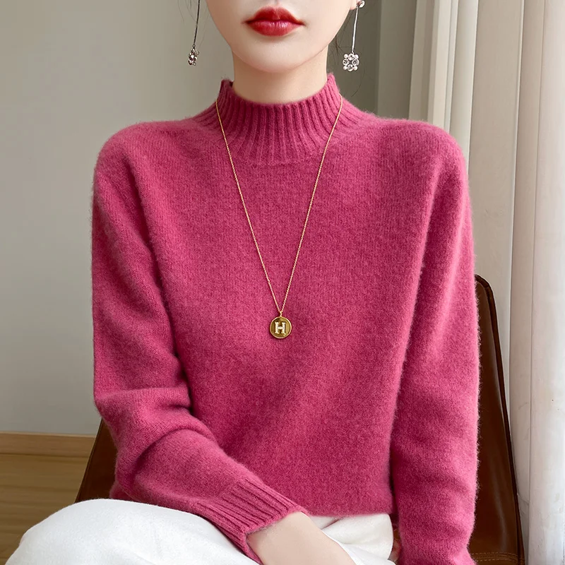 

Cashmere sweater Women Half Turtleneck Seven needle thickening Sweater Pullovers Cashmere Soft Sweaters Women 2024 Autumn Winter