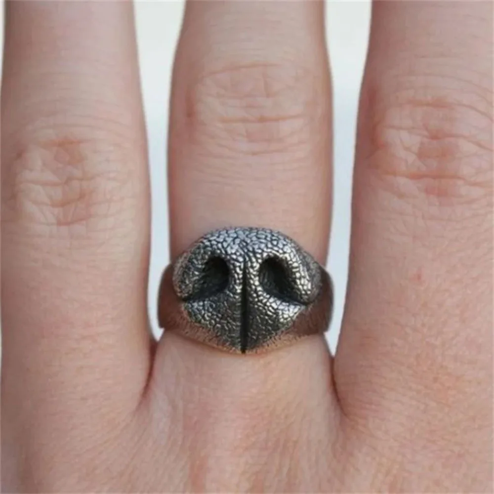 Funny Dog ​​Nose Rings For Men Women Hip Hop Rock Jewelry Retro Ring Gift Resizable