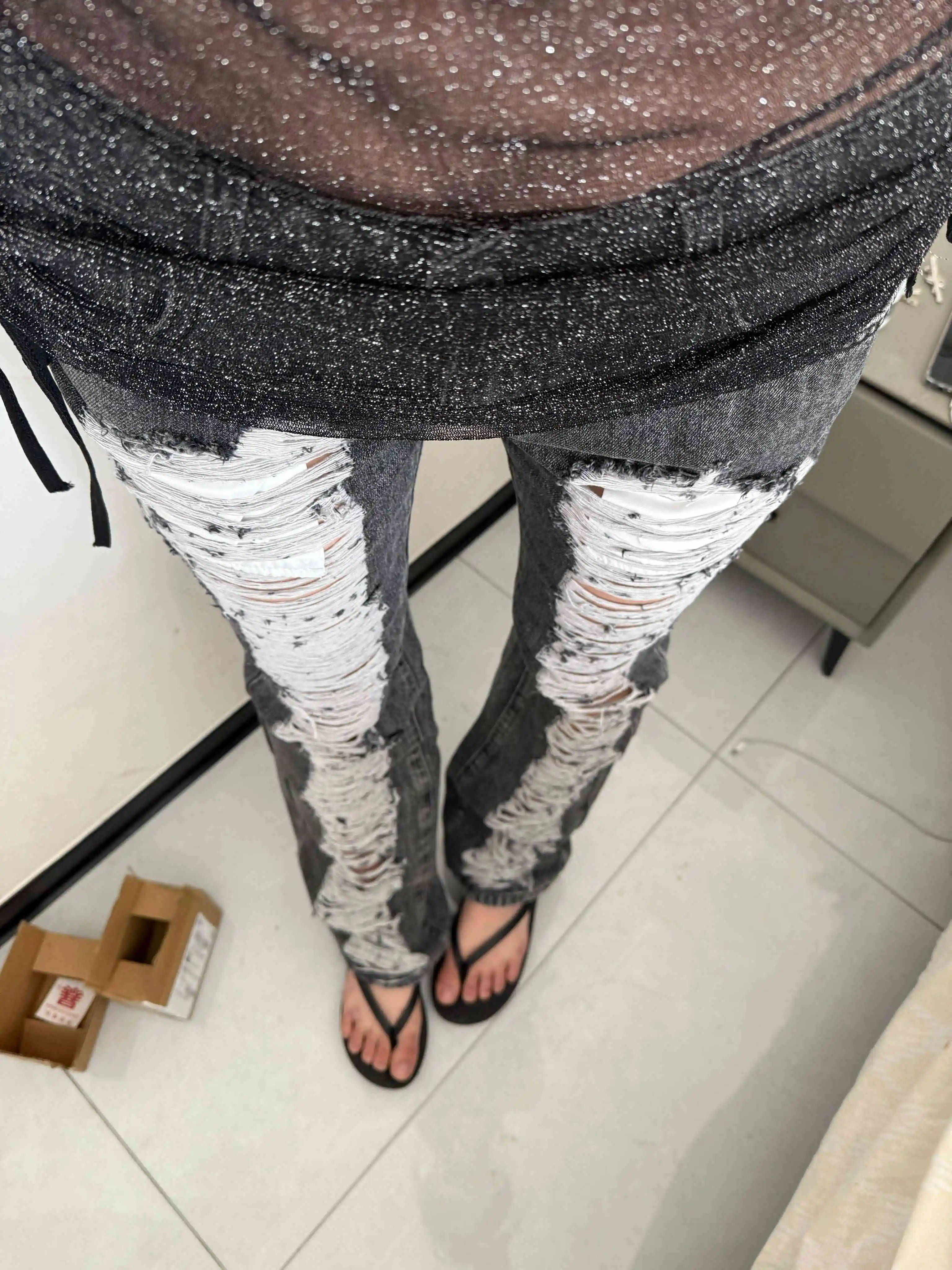 Jean déchiré Vintage Y2K pour femmes, Streetwear rétro américain, pantalon en Denim taille basse, Harajuku gothique Punk, Slim