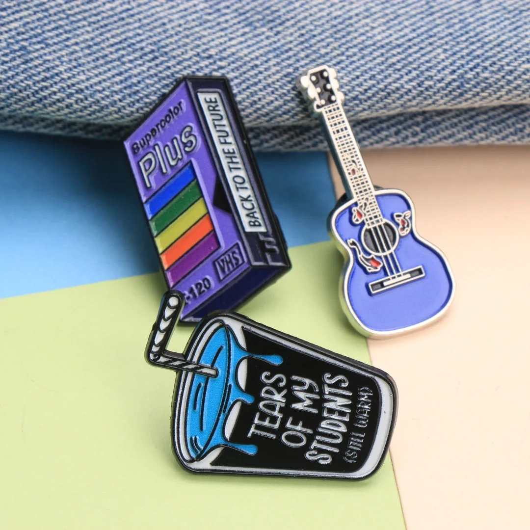 Back to Future & Tears of My Students Enamel Pins - Cartoon Punk Lapel Badges for Backpack DIY Gift