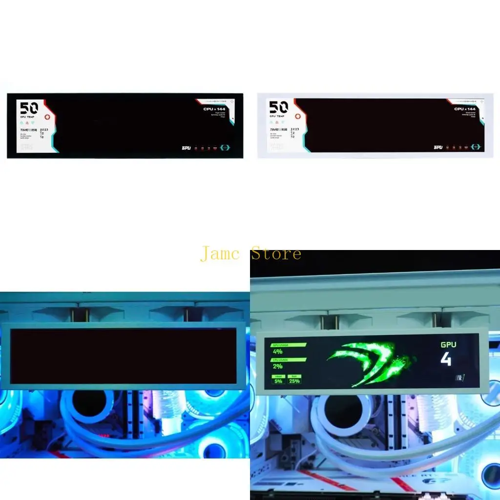 LX0B 8.8Inch IPS USB Mini Screen 1920x480 IPS LCD Screen Temperature Monitor for PC