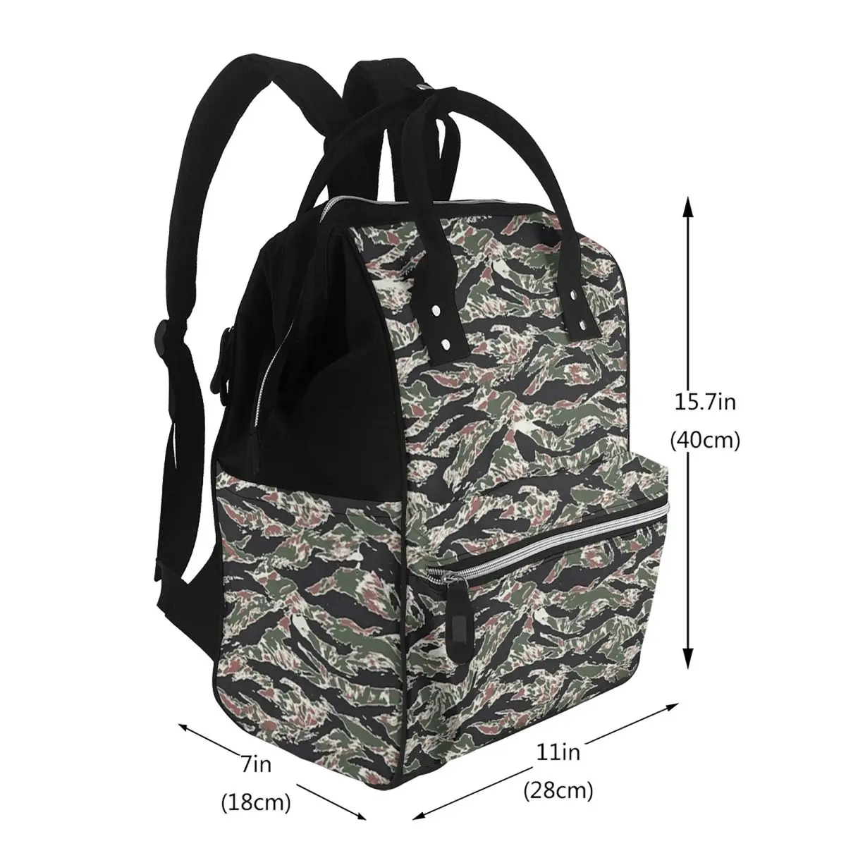 Tiger Stripe Camouflage Military Camo Student Backpack School Bag Hiking Travel Daypack for Men Women Bookbag Shoulder Bags