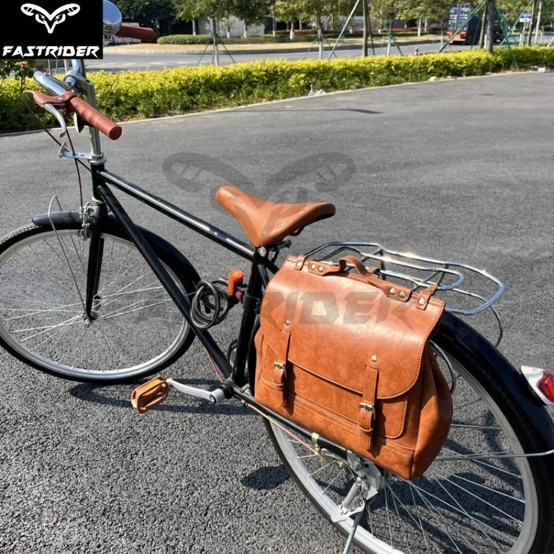 Retro Bicycle Saddle Bag Commuting Oil Wax Leather British Style Decorative Accessories Tail Seat Pannier Bag Hanging Bag