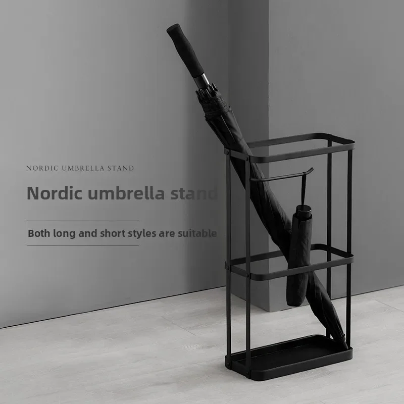Nordic Iron Umbrella Stand Rust-Resistant Coated Entryway Holder for Home Office Hotel Lobbies Iron Rack