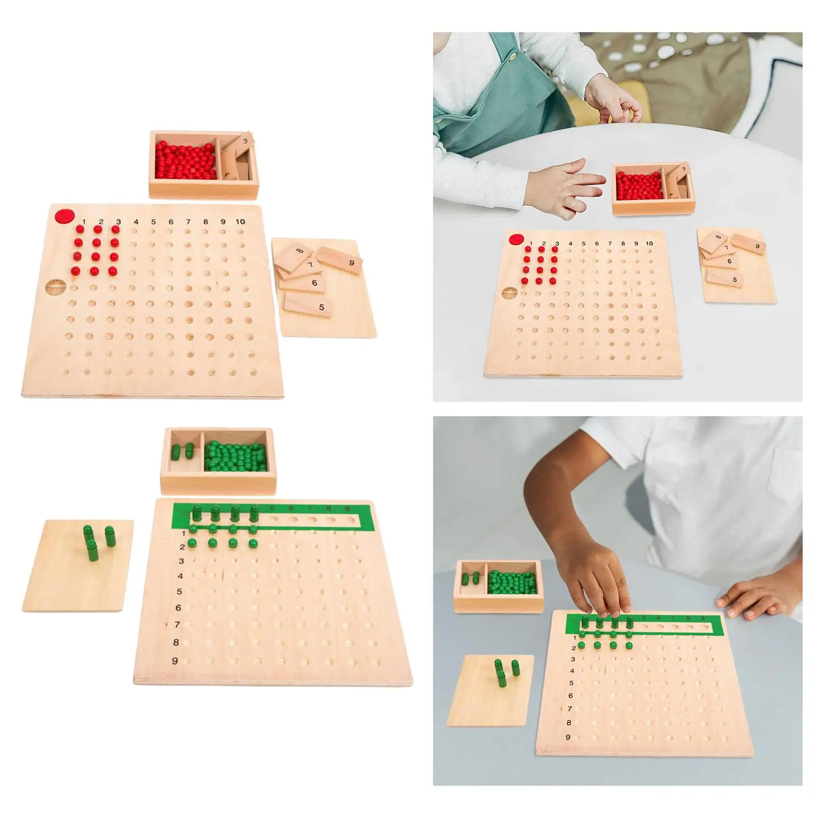 Montessori Math Boards Educational Toy Table Board Game Homeschool Preschool Wooden Math Learning Materials for Children Kids