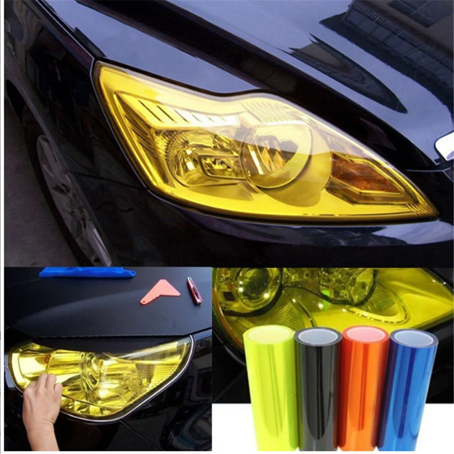 1 Pc 30 * 60 cm Car Light Sticker Film for jeep renegade alfa romeo ford fiesta fiat 500 golf 7 audi a3 alfa romeo giulietta view 2