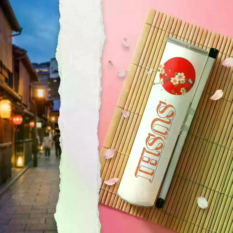 Round Sushi Push Box With Sauce Straw Food Grade Sushi Mold Cone Push Up Paper Bucket Packaging Paper Box Bento Accessories