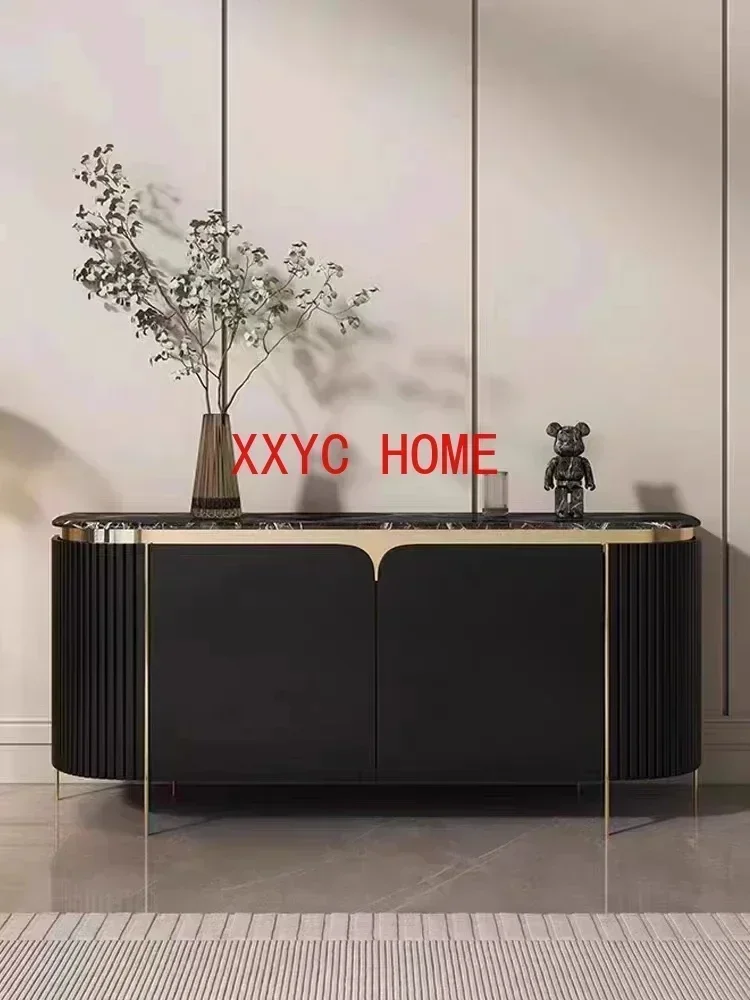 Итальянский входной шкаф, светильник, роскошный шкаф для обуви, простой современный сервант, каменная пластина