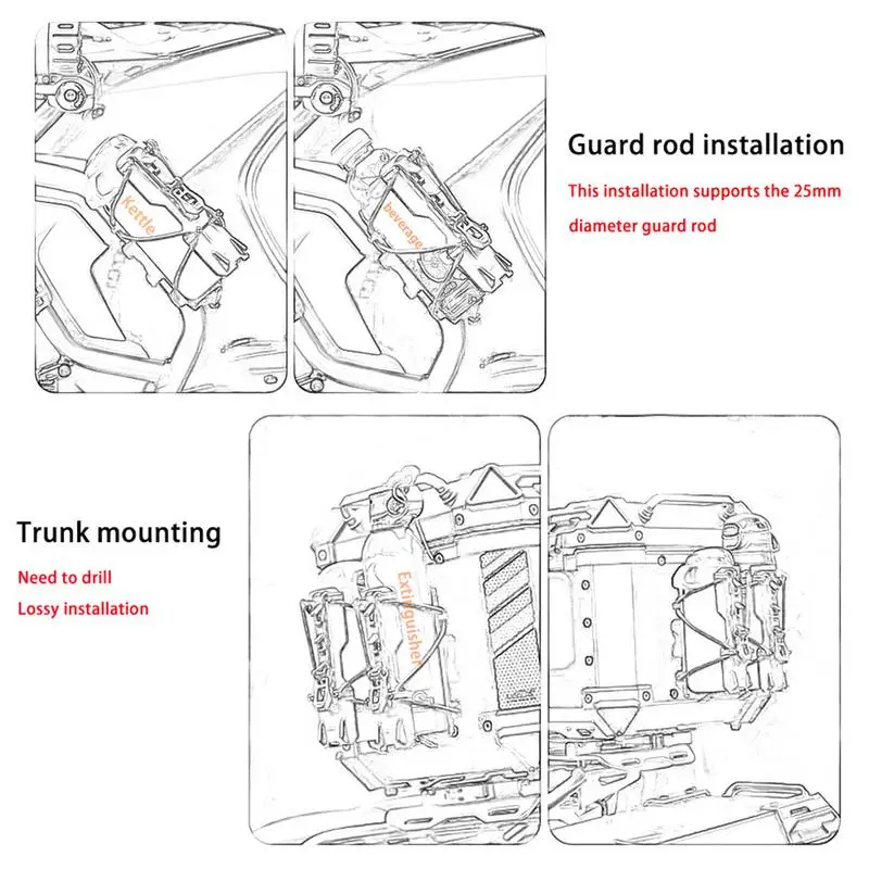 Motorcycle Water Bottle Holder Handlebar Drink Mount Atv Cup Holders Multifunctional Modification Parts With Quick Release For