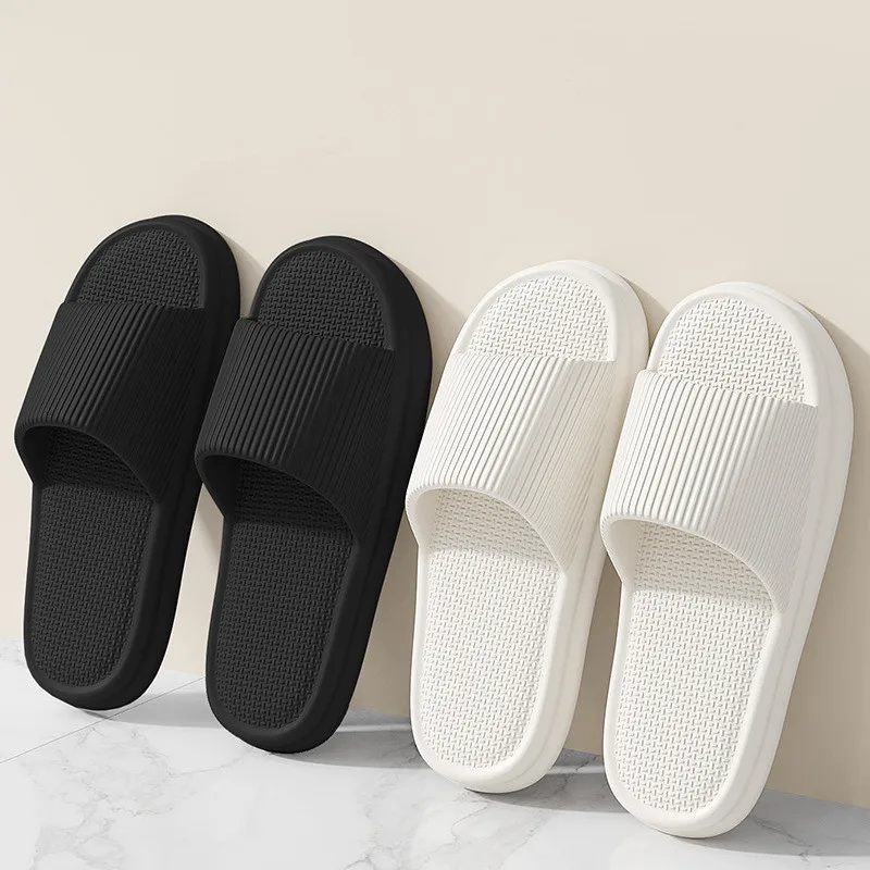 New Summer Slippers Women Thick Sole Sandals Soft EVA Non-Slip Home Bathroom Shoes Men Fashion Flip Flops Couple Slippers