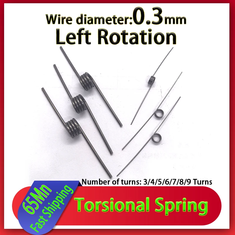 Wire Diameter 0.3mm Left Rotating Torsion Spring Steel 65MN V Type Spring Reset Small Torsion Spring Can Be Customized 10pcs