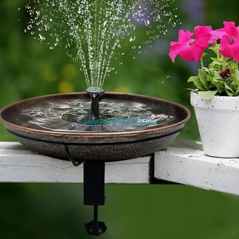 R53F Deck Mounted Bird Bath with Removable Bowl Balcony Railing Birdbaths Unheated