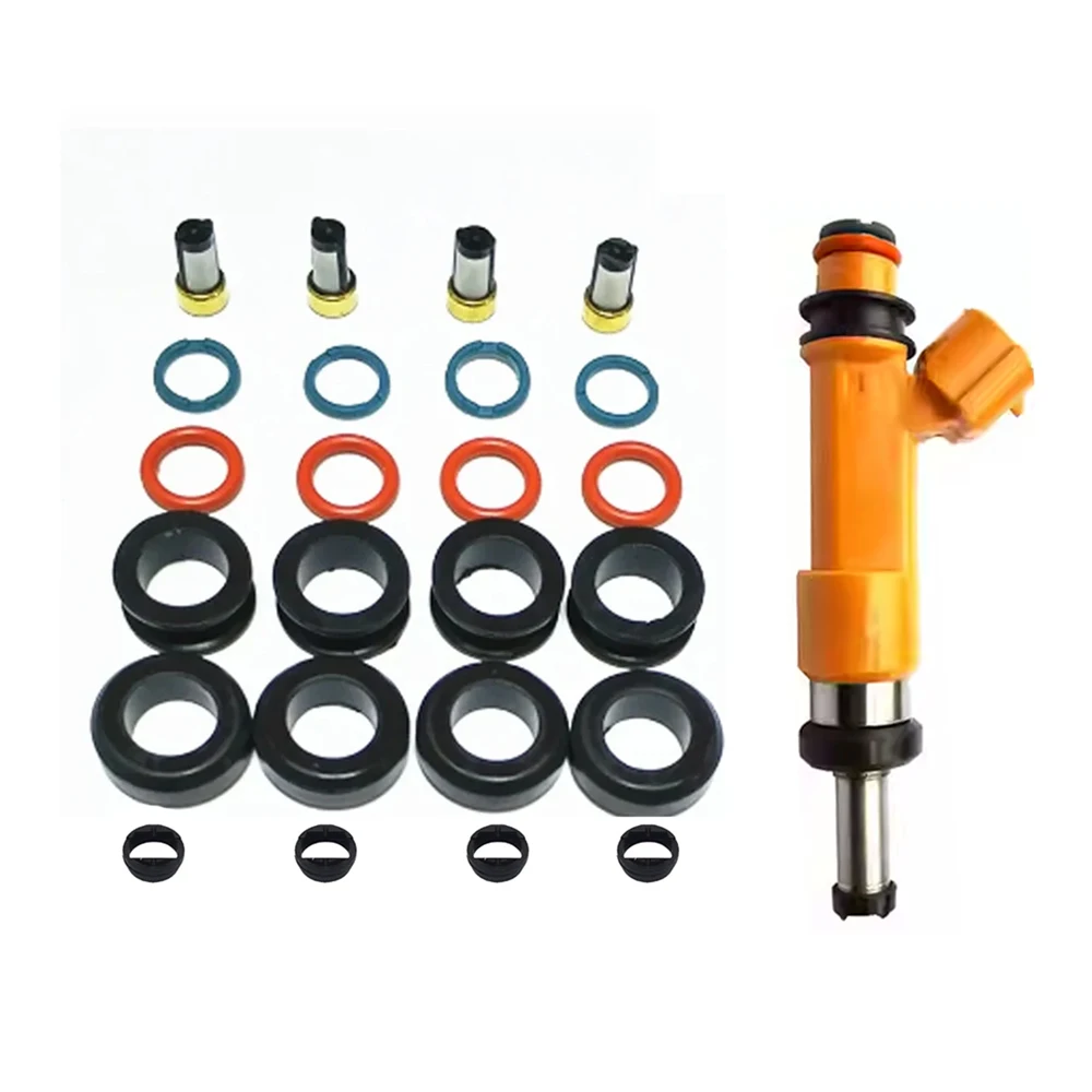 4SET Fuel Injector Repair Seal Kits Oring Filter For Toyota 1ZR 2ZR 23250-37010; 2325037010; 23209-39145