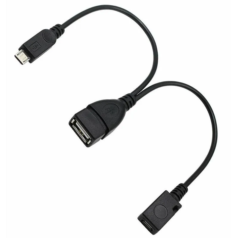 20cm 2 w 1 Micro USB Host Splitter Splitter USB 2.0 Port kabel Adapter OTG do ognia Tv 3 lub 2nd Gen.
