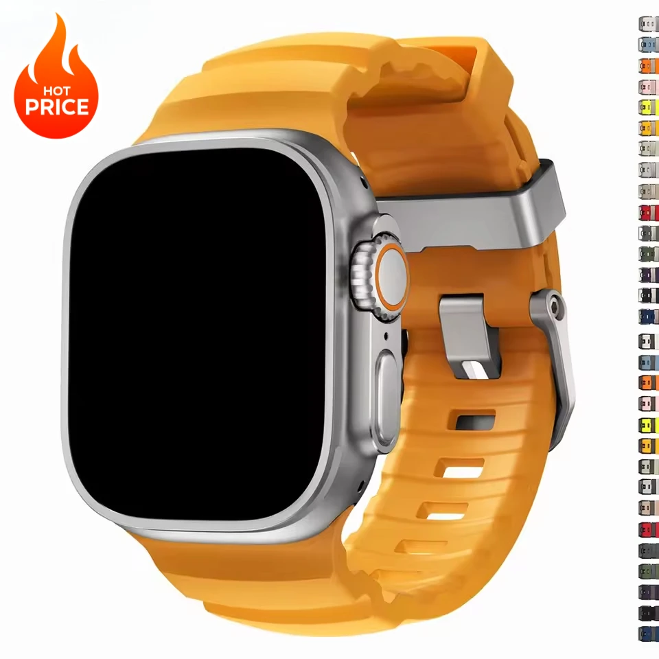 Silicone Strap For Apple Ultra 3 2 1 49MM Sports Band For Iwatch Series 11 10 9 8 SE 3 46mm 45MM 41MM 44MM 42MM Breathable Band