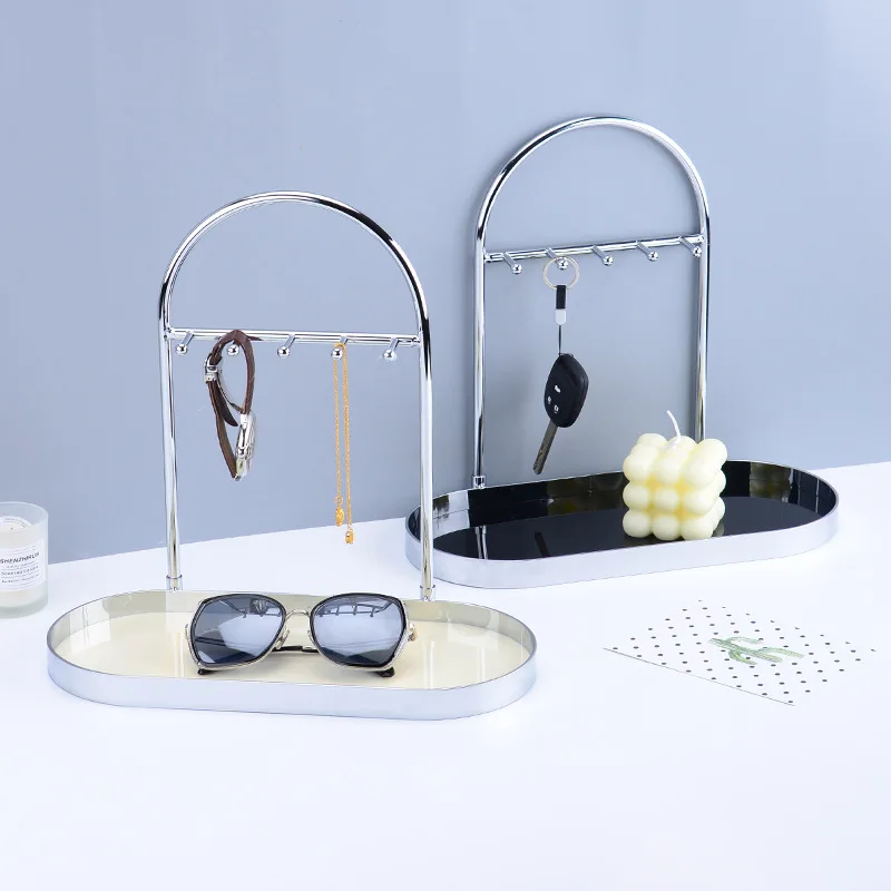 

Acrylic Storage Tray Jewelry Display Plate Entrance Key Holder Key Watch Storage Rack Desktop Sundries Storage Box Home Decor