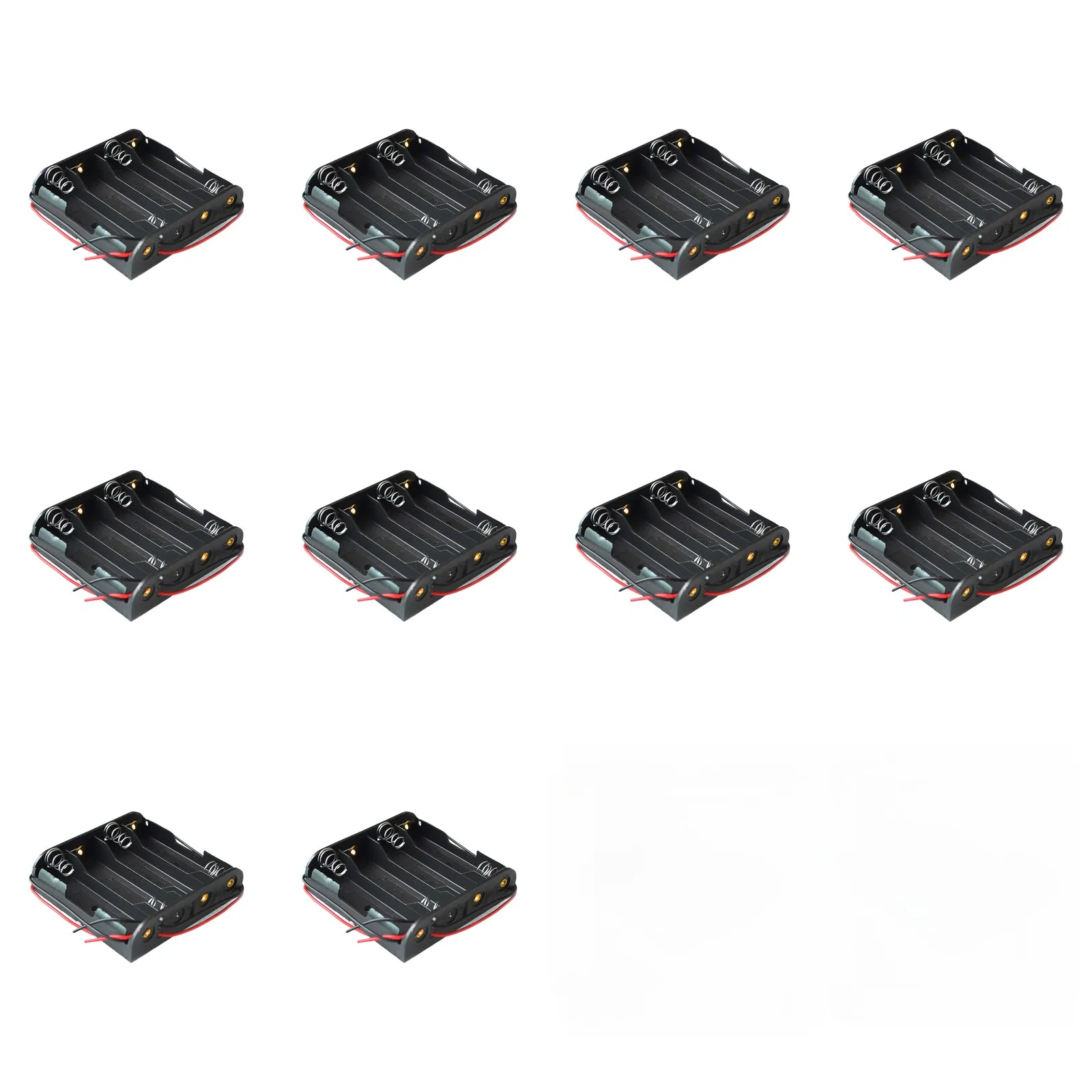 4 Section AA Battery Holder Plastic Storage Box Open Top Design Standard Size Accessory For Electronics Repair Tool Kit