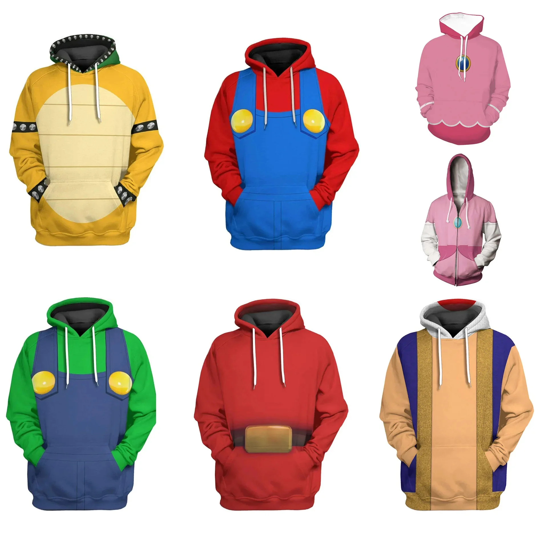 

Toad Cosplay Hoodie Adult Costume Game Movie Bros Roleplay Outfits Casual Pullover Halloween Party Clothes Disguise