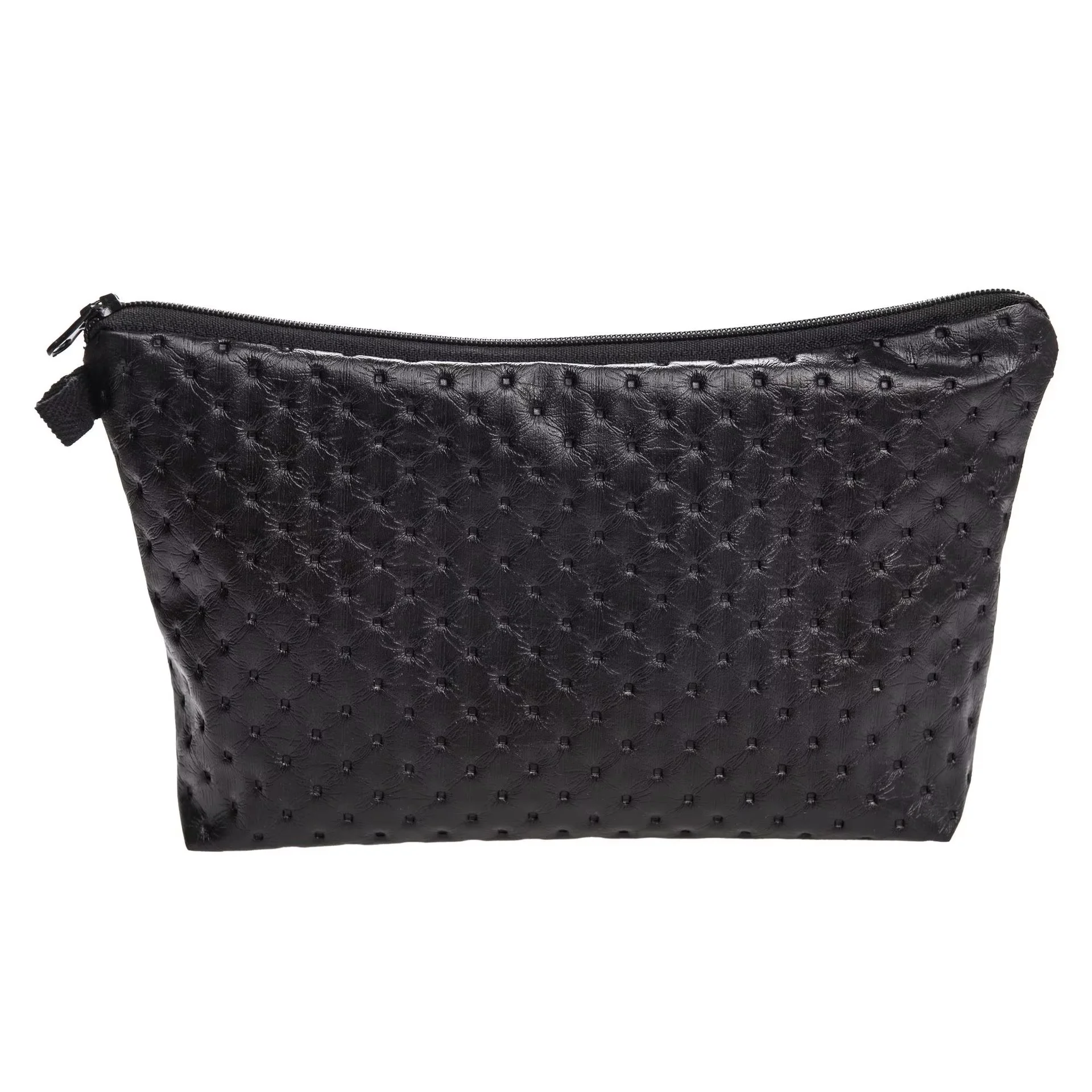 Trousse à cosmétiques en cuir PU pour femme, trousse de maquillage laser, trousse de toilette, trousse de toilette, évaluation de voyage, tête de mort noire, livraison directe, 1 PC