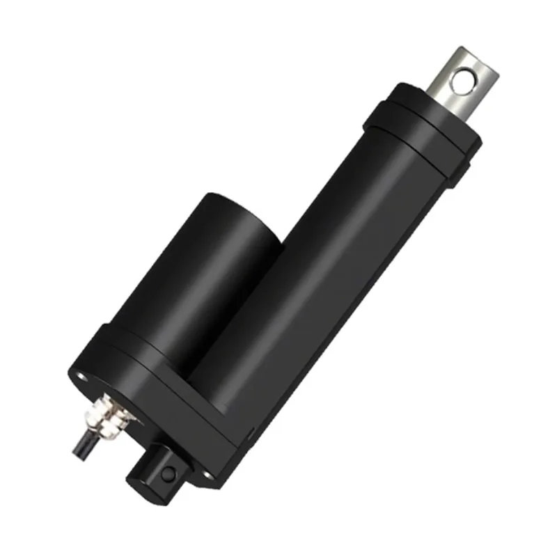 Atuador elétrico industrial à prova d'água ip68, haste de pressão silenciosa preta, interruptor de limite embutido de alta precisão, motor dc 12v/24v 1200n
