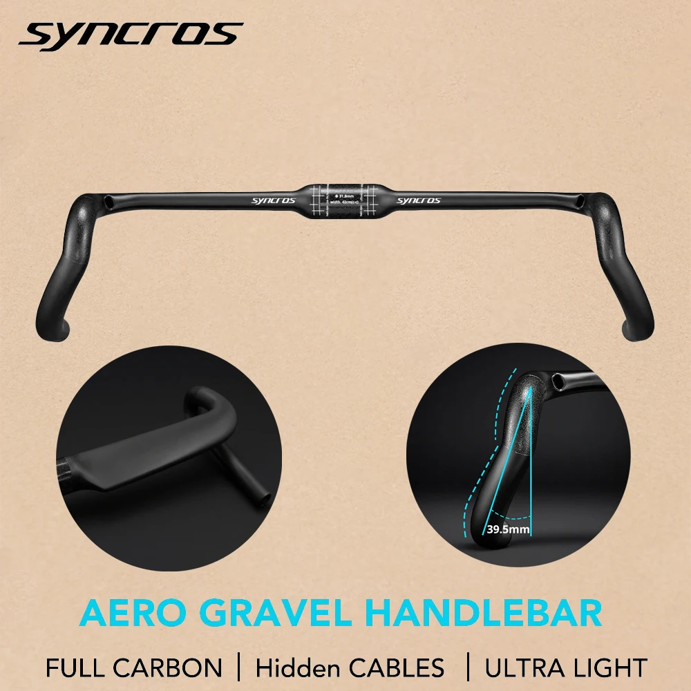 

Syncros T1000 Carbon Fiber Gravel Bike Handlebars Road Handlebars Internal Cable Bike Drop Bar Bike Accessories 360/380/400/420