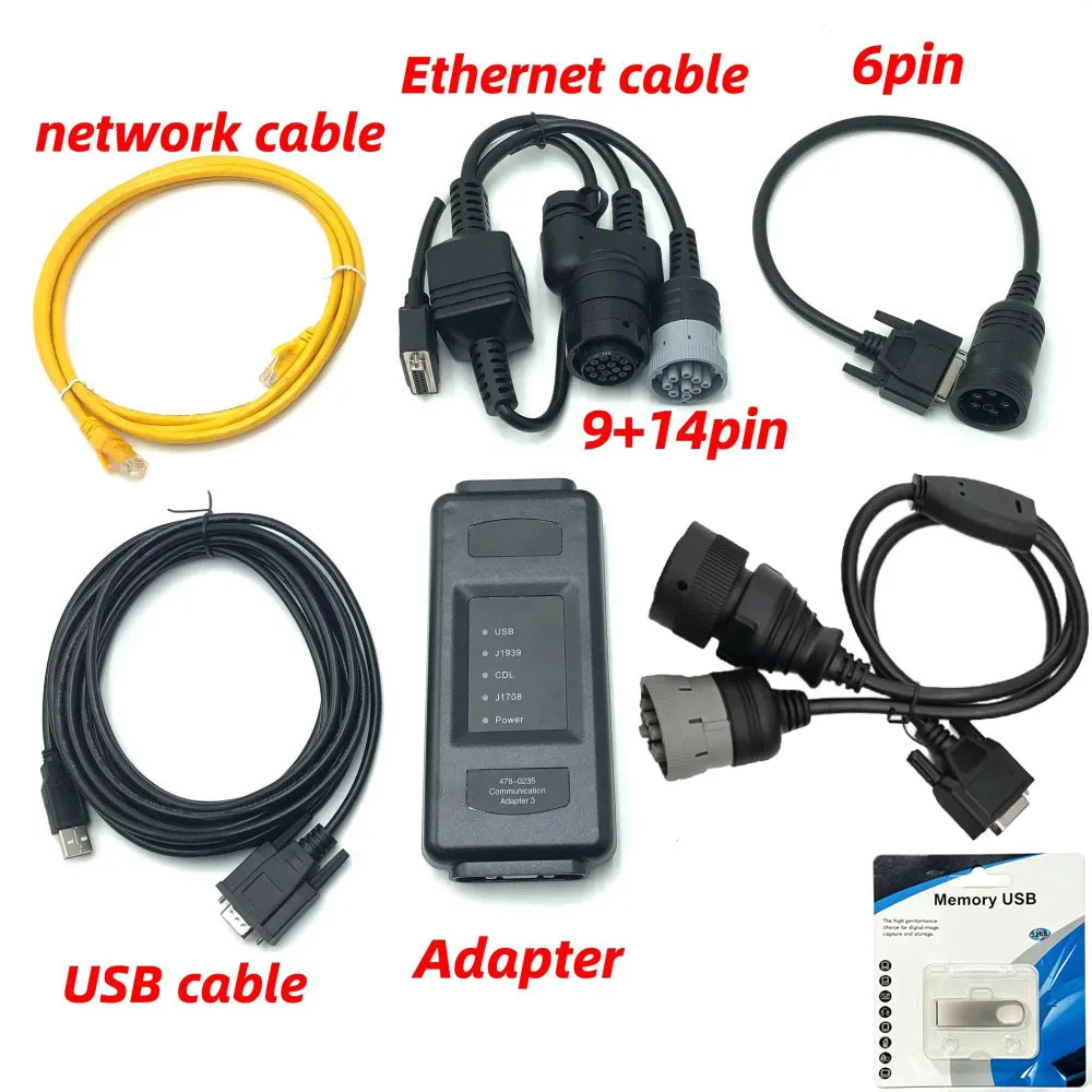 CAT ET4 478-0235 Ethernet Version Adapter 3 Communication Connection Caterpil OBD2 Scanner OBD Heavy Duty Truck Diagnostic tools