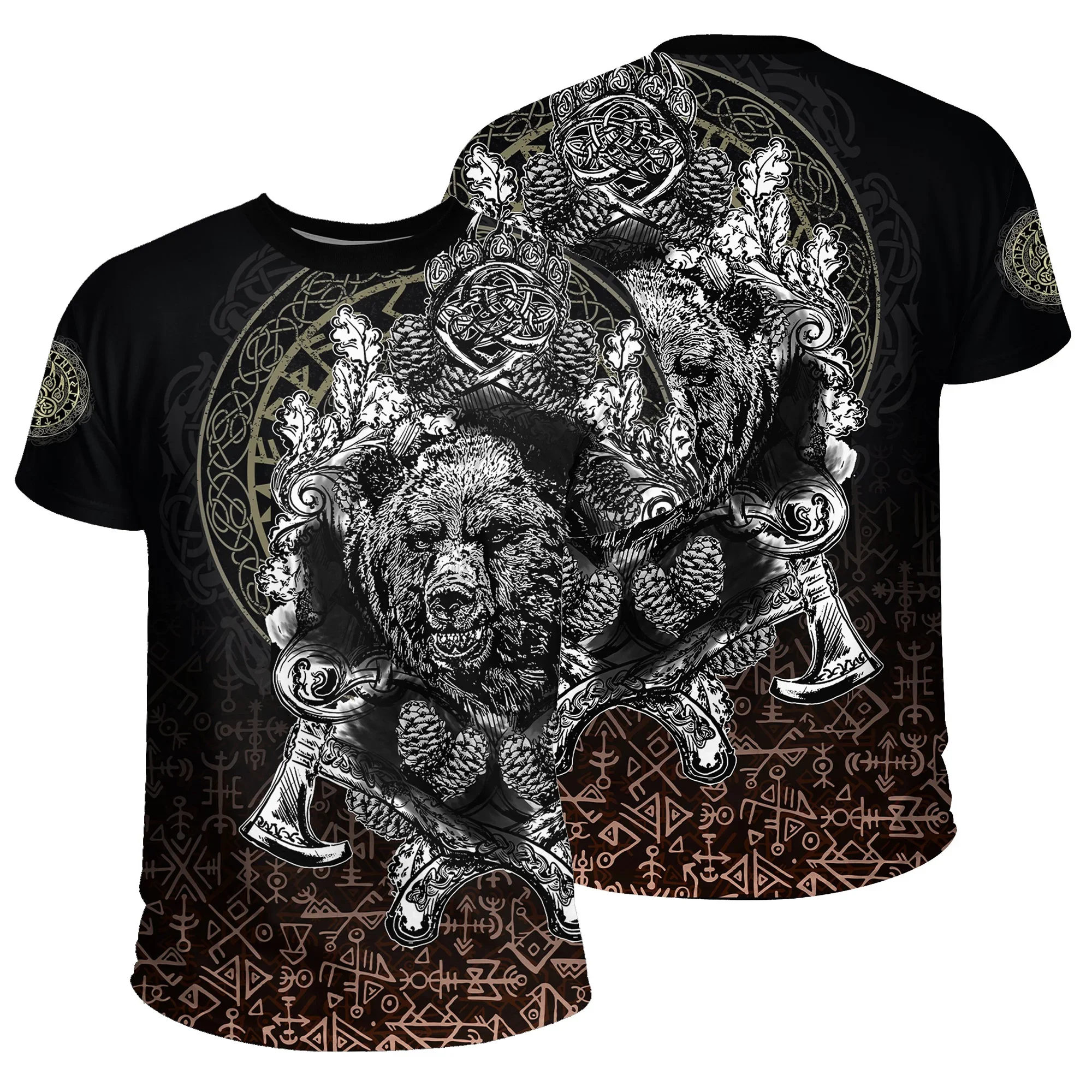 

Street Men's Comfort Hip-hop T-shirt Latest Viking Symbol 3D Printed Oversized Clothing Summer Short Sleeve Harajuku Loose Tops