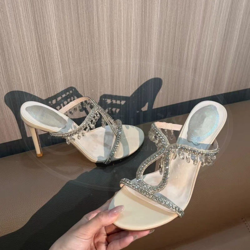 

Fashion Designer Womens Shoes Exquisite Rhinestone High Heeled Sandals for Woman Luxury Banquet Wedding Shoes Sandalias De Mujer