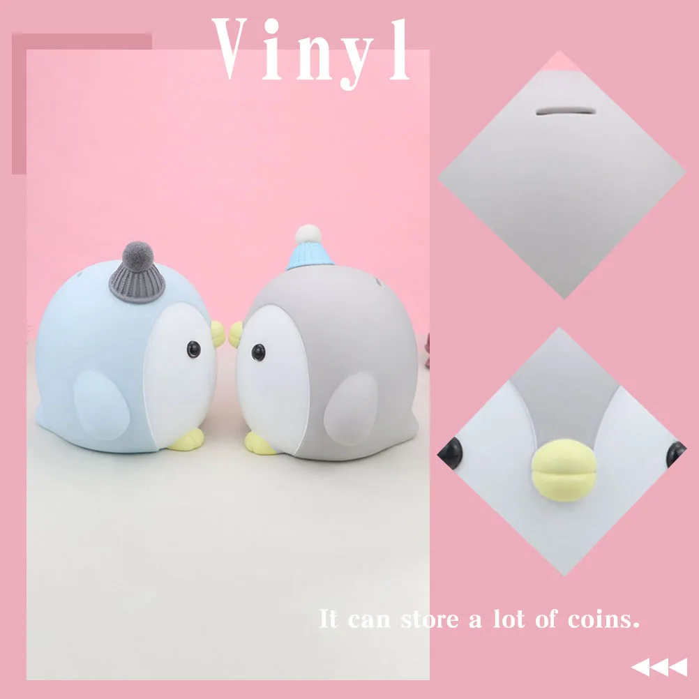 لطيف البطريق عملة البنك الفينيل حصالة على شكل حيوان الإبداعية الاطفال صندوق التوفير منضدية زخرفة المنزل الإبداعية حصالة الاطفال حامل المال #4