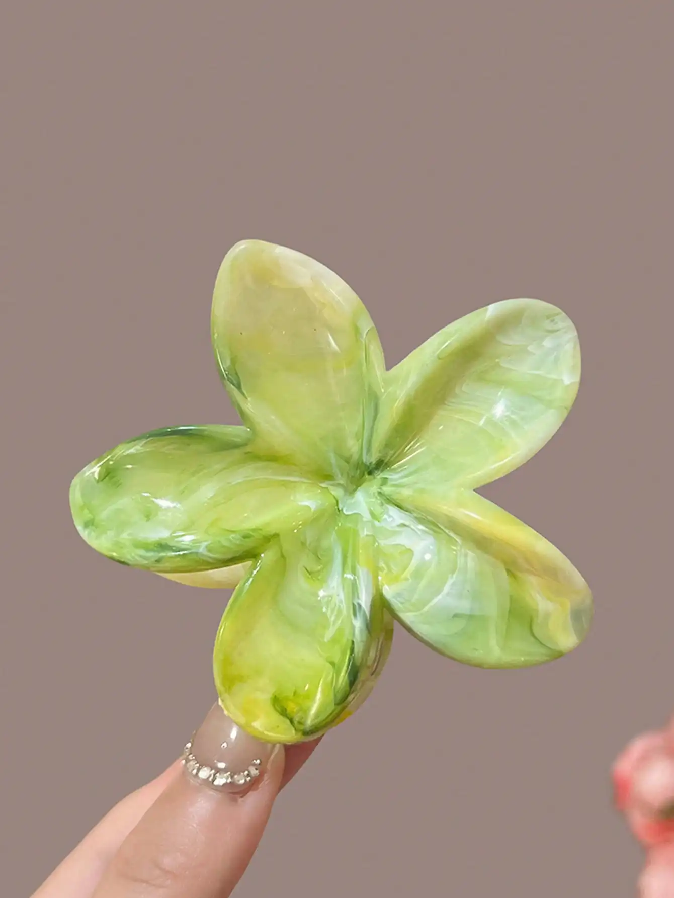 2-3pcs Women\'s Gradient Color Flower Pattern Large Size Lightweight Plastic Hair Clips