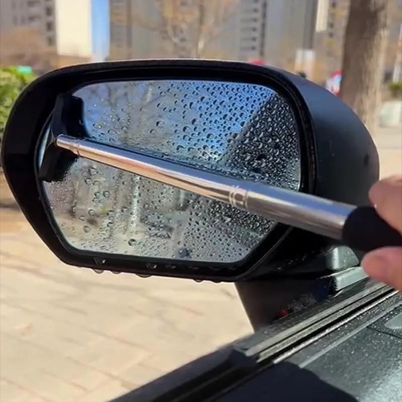 1Pc Car Rearview Mirror Wiper Universal Automotive Car Accessories Telescopic Auto Mirror Squeegee Cleaner Long Handle Portable