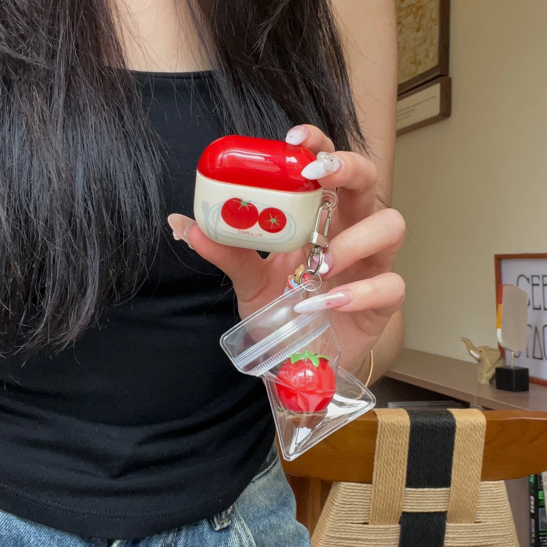 

IMD Tomato Pendant Soft Tpu Earphone Shockproof Cover Case for AirPods 1 2 Pro 3 (2021) Pro 2 4 Earpods Earbuds