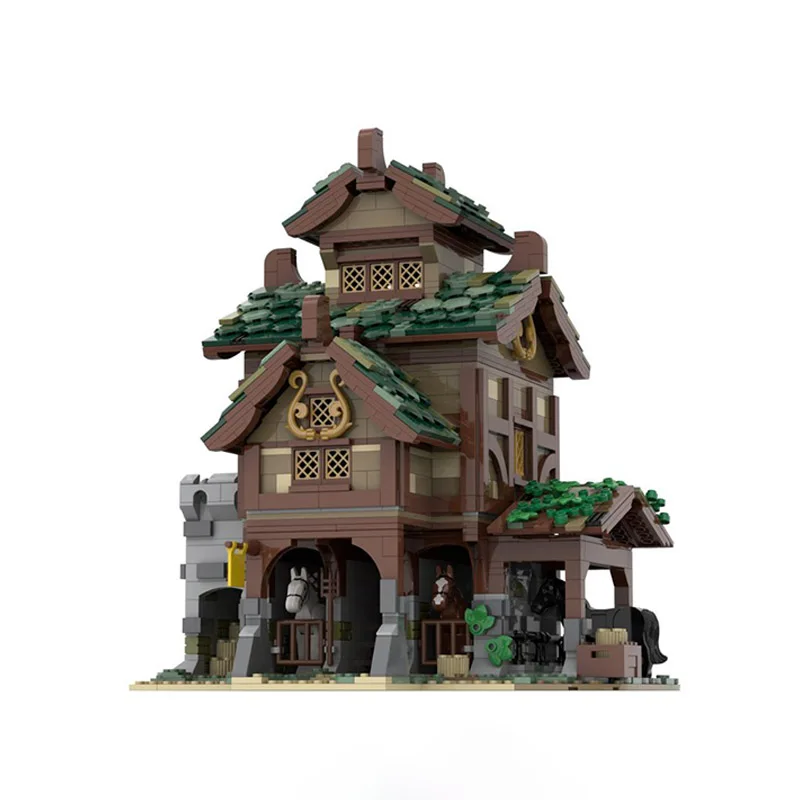 1548pcs Moc Medieval Stable Modular Castle Model Building Blocks DIY Creative Retro Assembly Bricks Toys Kids Christmas Gifts