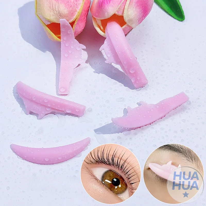 HUA HUA 5쌍 실리콘 만화 몬스터 재사용 가능 속눈썹 펌 롯드 래쉬 리프트 패드 리프팅 3D 메이크업 도구 액세서리