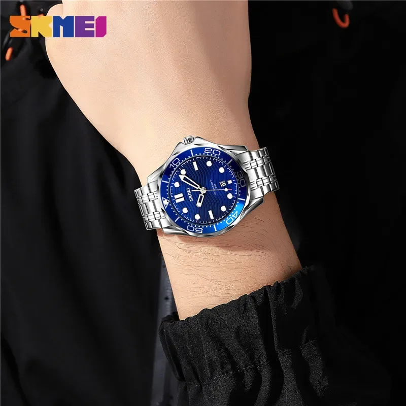 SKMEI 9276 Three Dimensional Texture Dial Wristwatch Fashon Date Time Clock Male reloj hombre Japan Quartz movement Men Watches