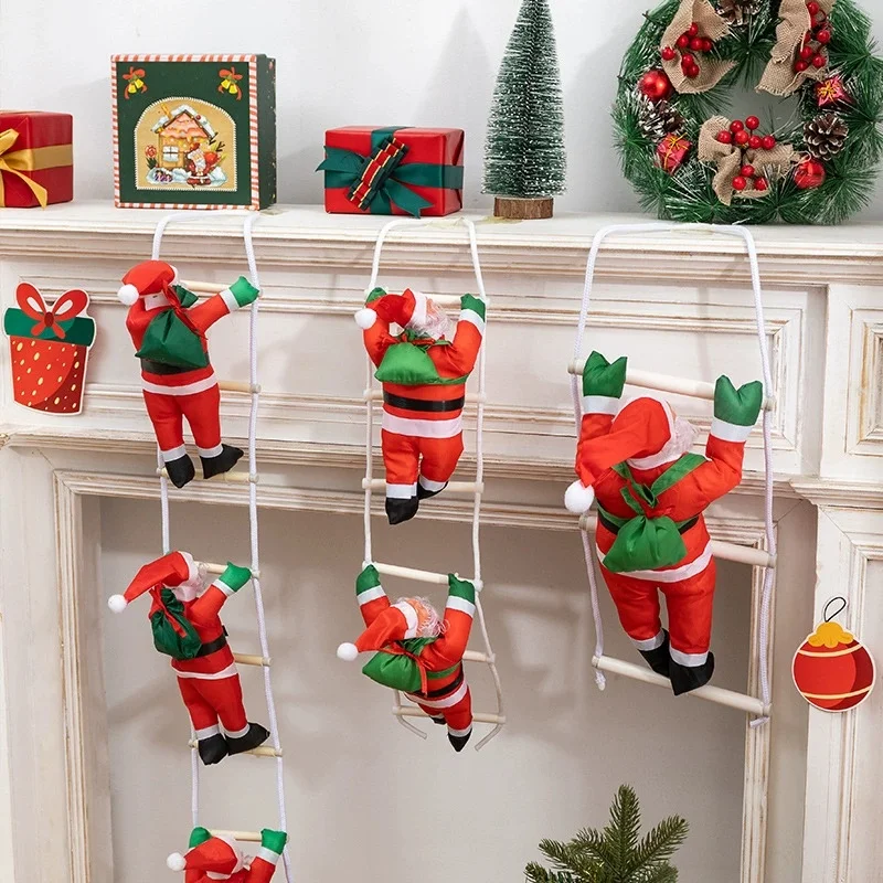 

Christmas Santa Pendant Climbing Rope Ladder For Home Shop Decoration Supplies Home Outdoor Christmas 2025 New Year Ornaments