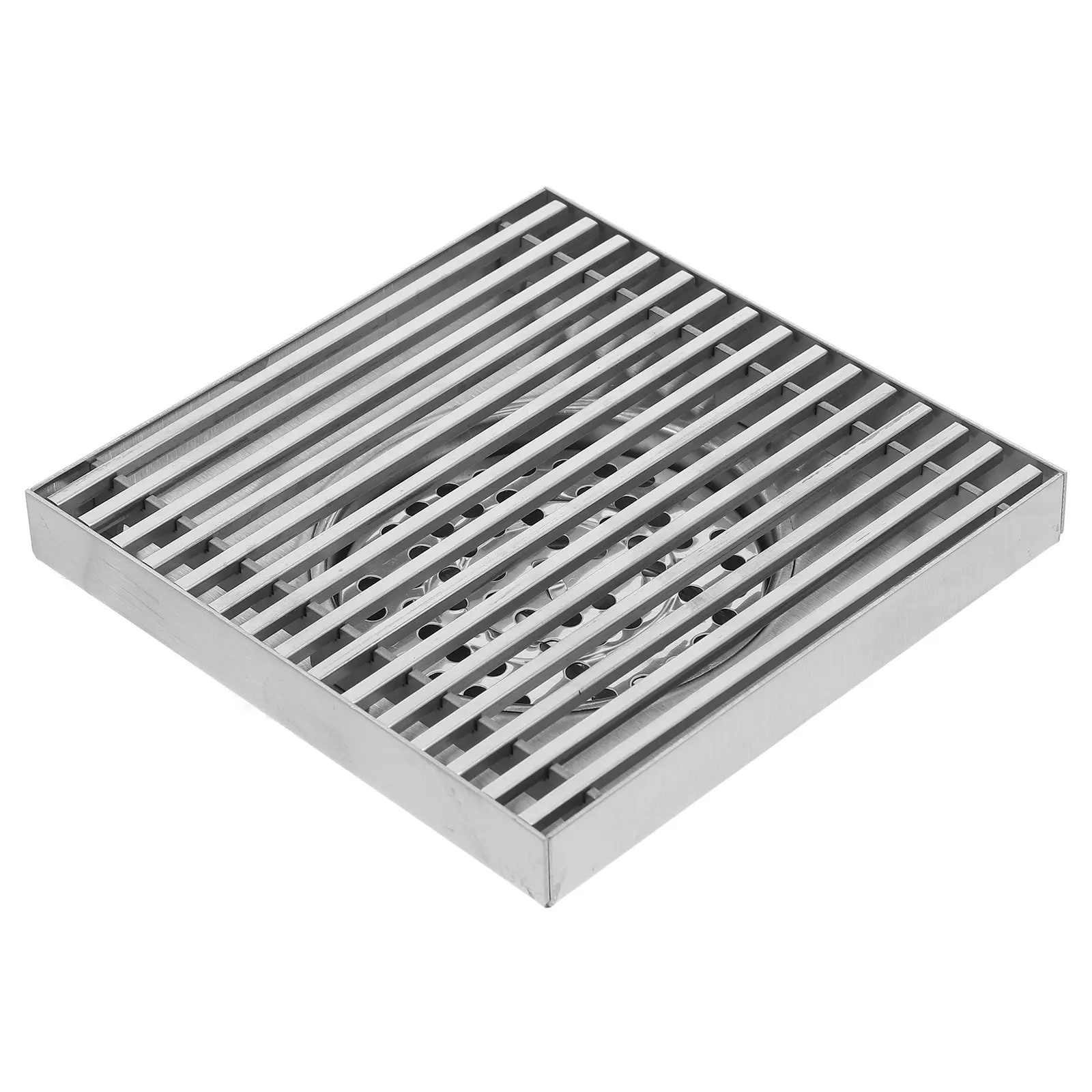 

Напольный слив из нержавеющей стали большого диаметра с квадратной решеткой для сада и патио, предотвращающий запахи из канализации