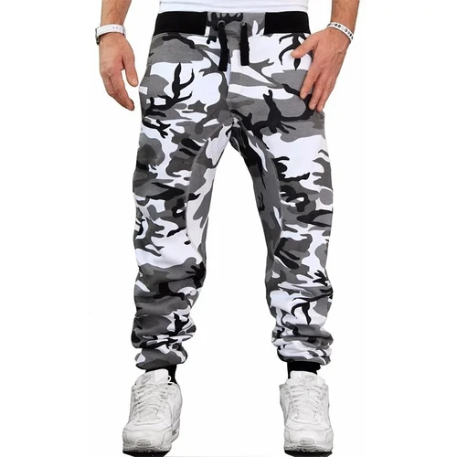 Pantalones de hombre Casual Jogger camuflaje tobillo con bandas media cintura moda masculina Cargo pantalones casuales Cool deportes ropa de calle otoño