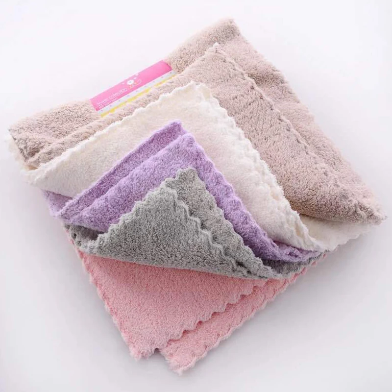 10PCS 30X30CM Absorbent coral velvet make-up remover wipe face towel soft and comfortable cloth cleaning cloth