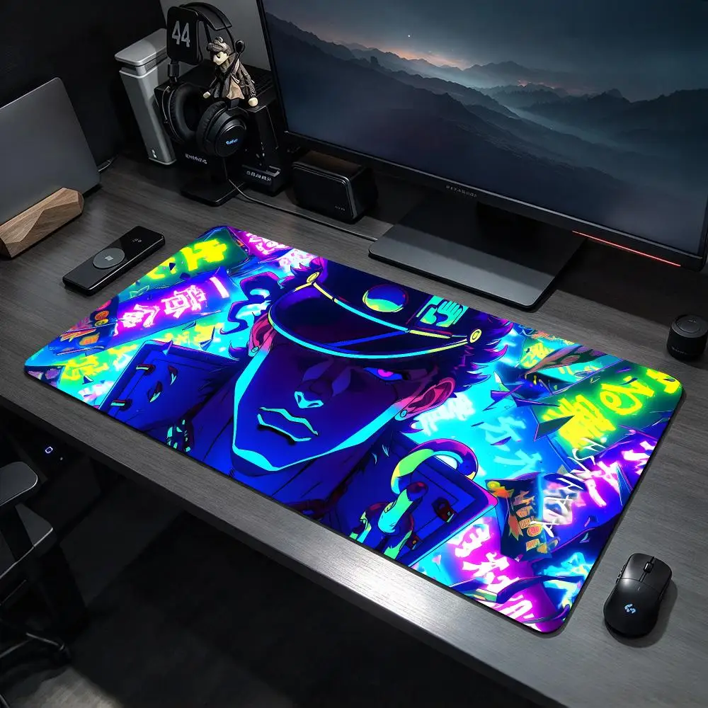 Bold Anime J-JoJo's Bizarre Adventure Mouse Pads Large Gaming Mousepad Desk Mat Non Slip Bottom Featuring Stitched Edges