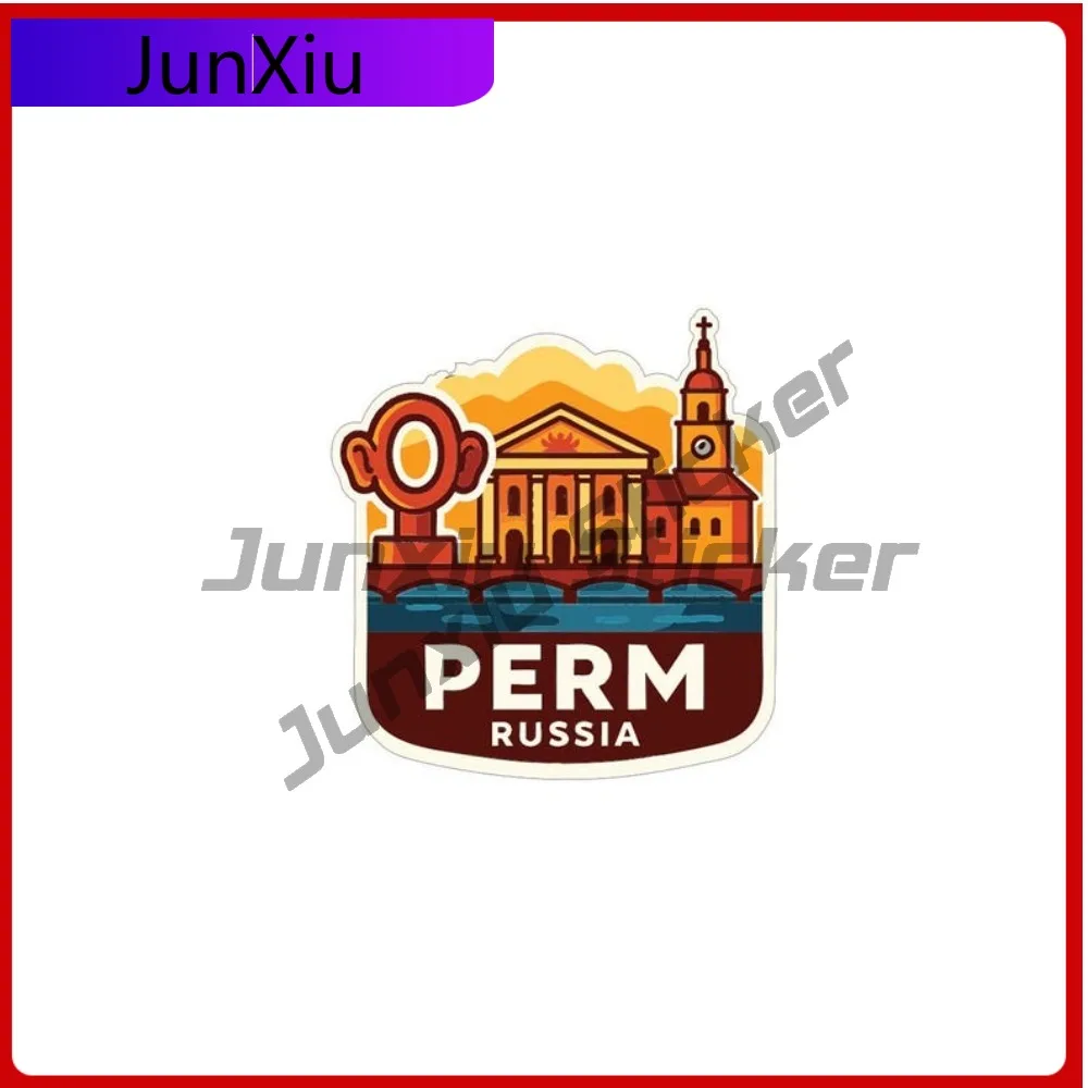

Perm Russia City Travel Sticker Vinyl Decal Windows Sports Racing Bodywork Exterior Decor Custom Waterproof Decals Motorcycle