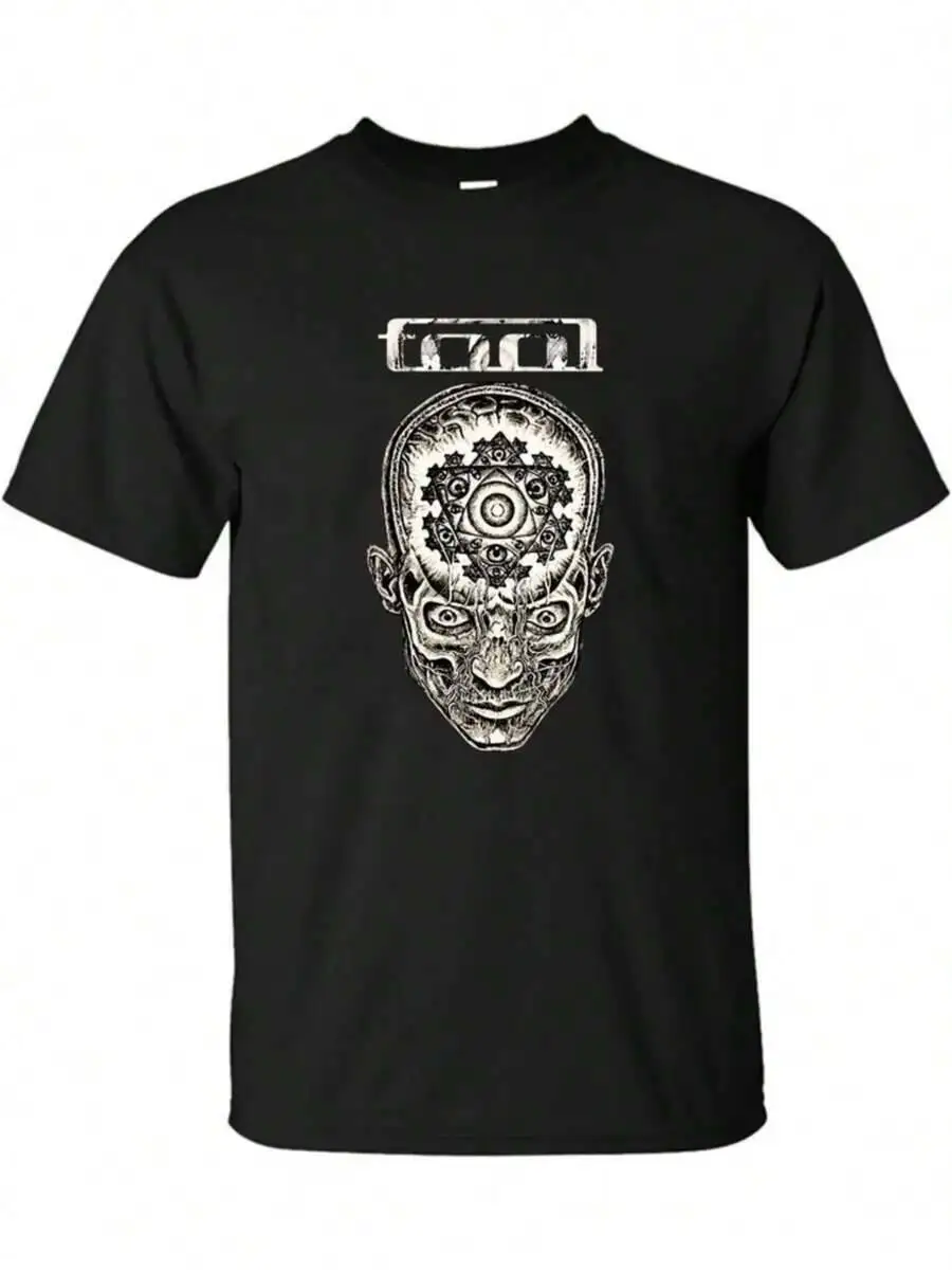 Tool Band Ed Letter Printed T-Shirt, Men's Outdoor Sports, Daily Wear, Holiday 100% Cotton Trendy Y2K Short-Sleeve Tee-Soft,