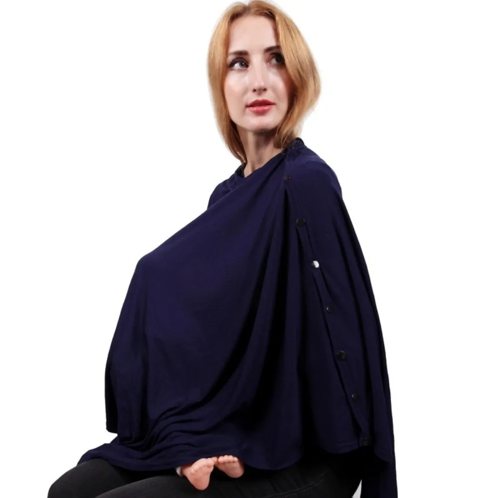 Stylish Comfortable Maternal Nursing Covers Soft Button Nursing Scarf Stroller Blanket Adjustable Breastfeeding Blanket Outdoor